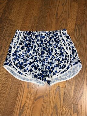 Calvin Klein Blue and White Leopard Athletic Shorts